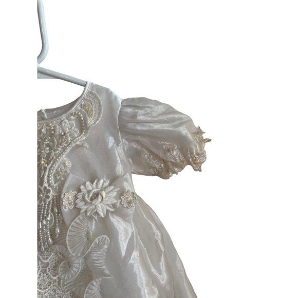 Baptism Christening Baby Girl Dress Newborn Size 0 Vintage Victorian White Bapti - Picture 4 of 12